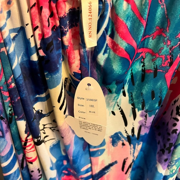 Watercolor sleeveless handkerchief plus size maxi dress - Picture 3 of 4